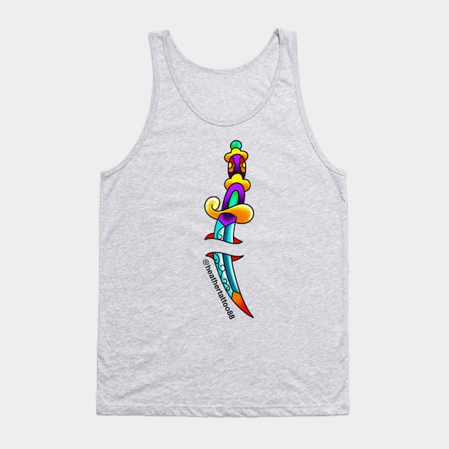 Colorful Dagger Tank Top by heathertattoo88